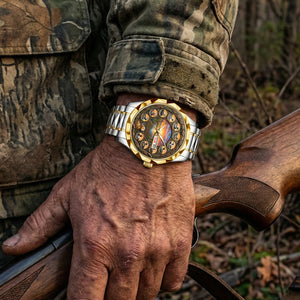 Waterfowl Duck Hunting Steel Men's Watch - Personalized Gift For Hunters 06HULU200126-Homacus