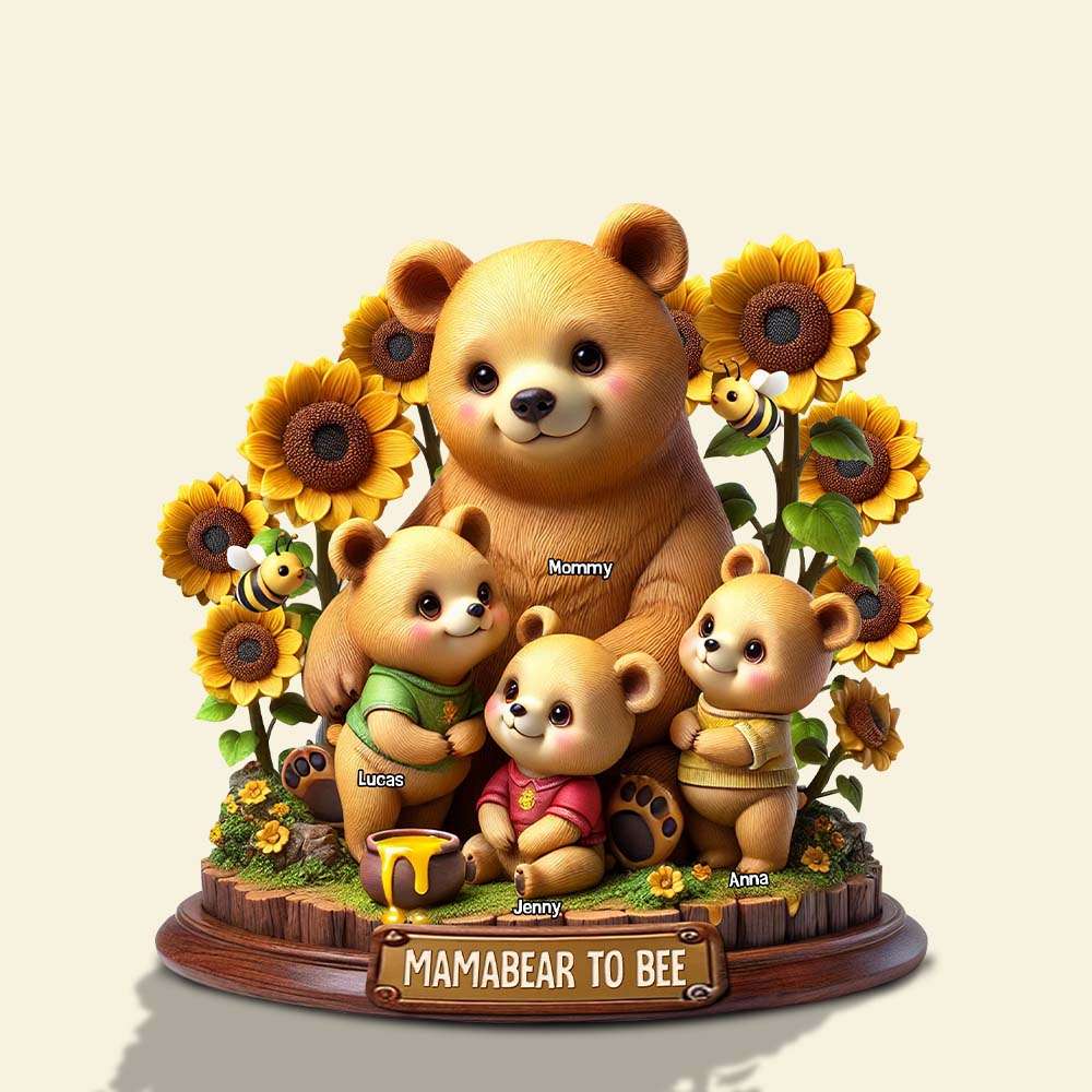 Bear Mom Plaque - Personalized Gifts For Mama Bear 02qhtn010425-Homacus