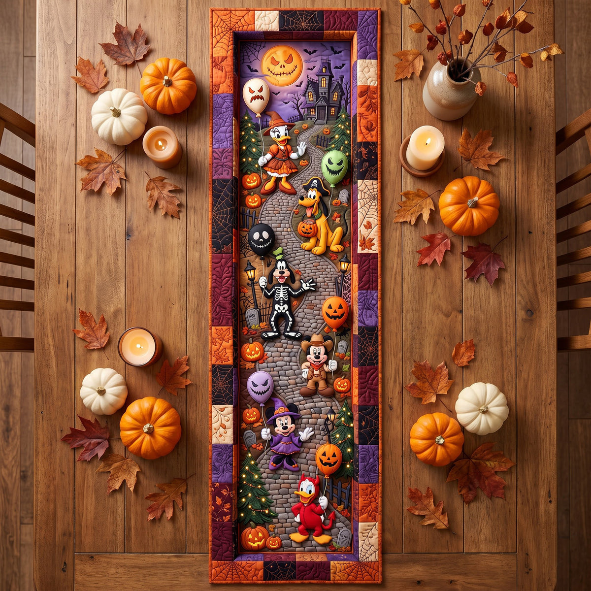 Ghoul Friends Quilted Table Runner - Personalized Halloween Gifts 02PAQN130826-Homacus