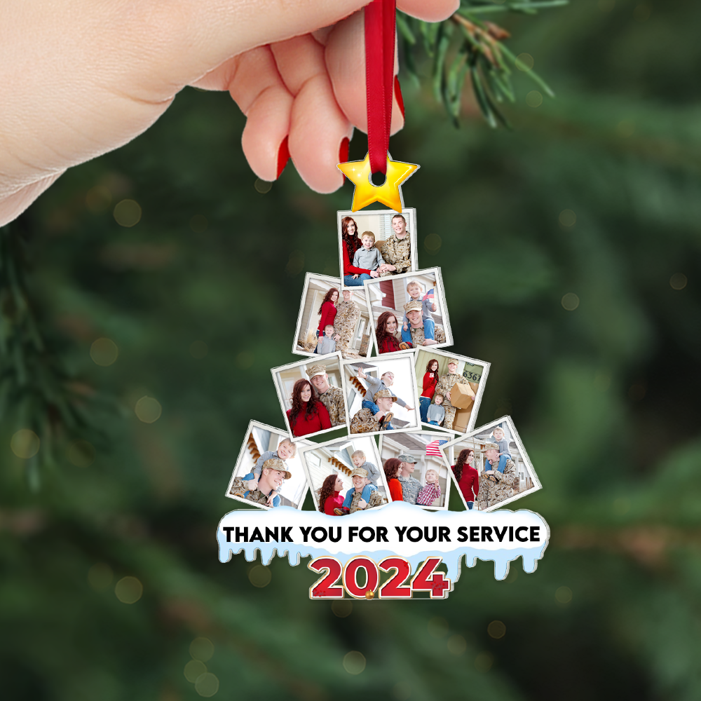 Veteran Custom Photo Acrylic Christmas Ornament 04HUPU270924-Homacus