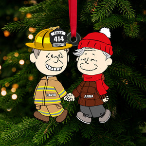 Personalized Gift For Firefighter Couple Christmas Ornament, Happily Holding Hand 04qhtn281124da-Homacus