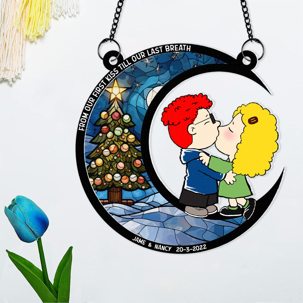 Christmas Couple Suncatcher Ornaments - Personalized Gifts 03topu220724hg-Homacus
