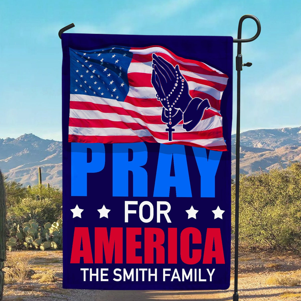 Personalized Gifts For Family Garden Flag Pray For America Flag 04ACDT170724-Homacus