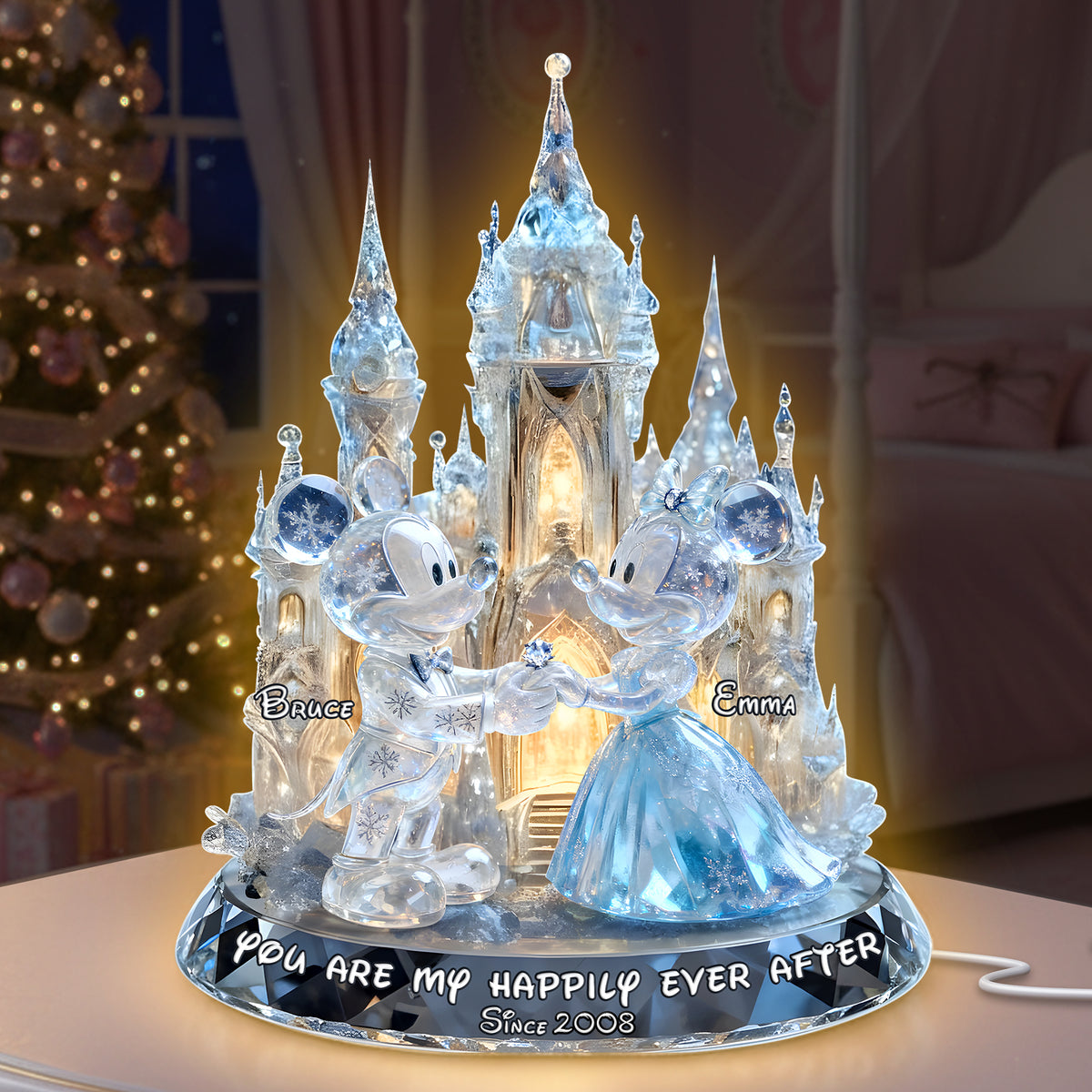 Shimmering Fairytail Couple Acrylic Light Box, Personalized Gifts For Couple 02QHLU301025-Homacus