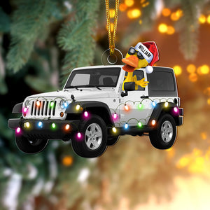 Off-road Duck Ornament - Funny Ducks and Car - Personalized Gifts For Off-road Lovers-Homacus