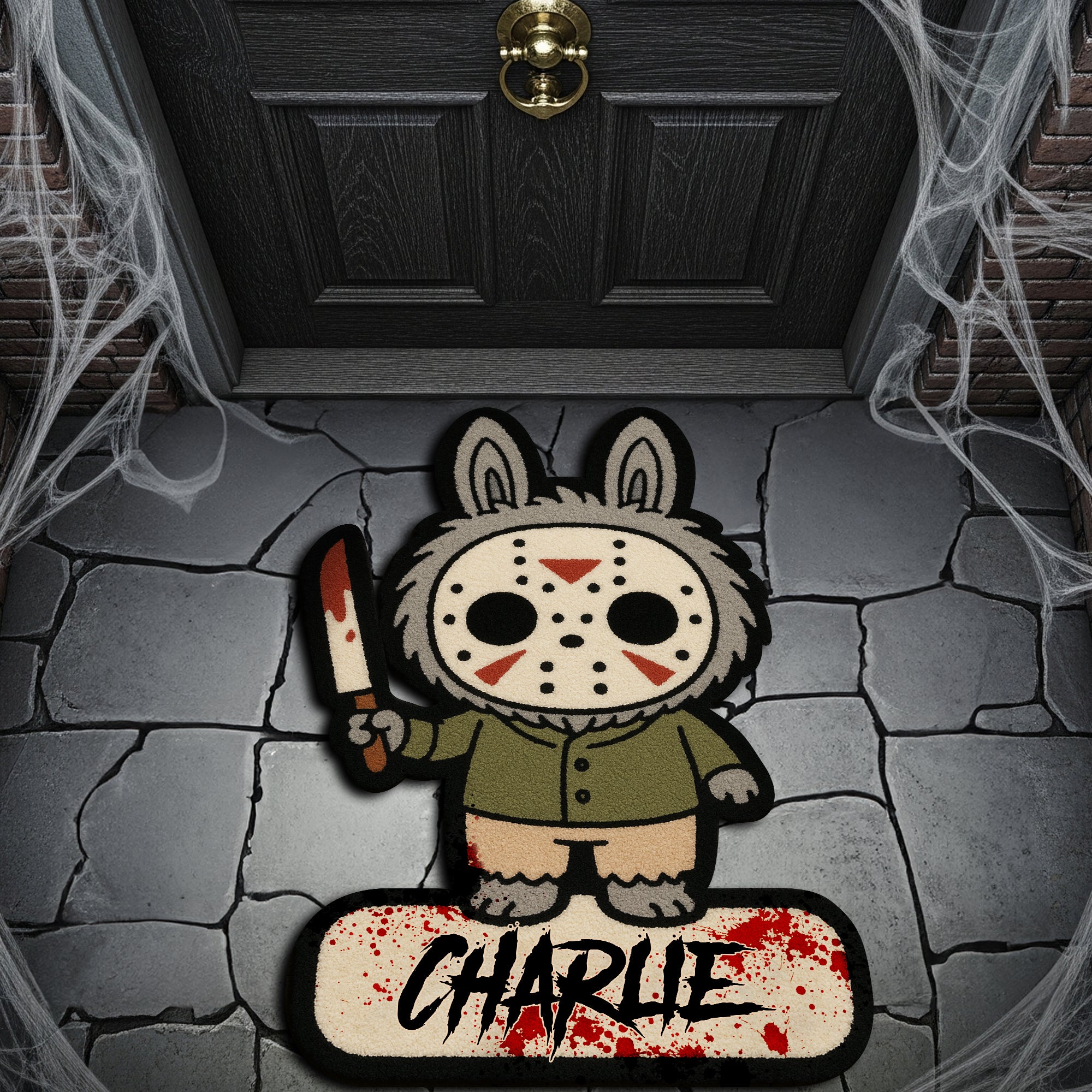 Creepy Bunny Horror Doormat - Personalized Gifts For Horror Fans 04HYLU160825-Homacus