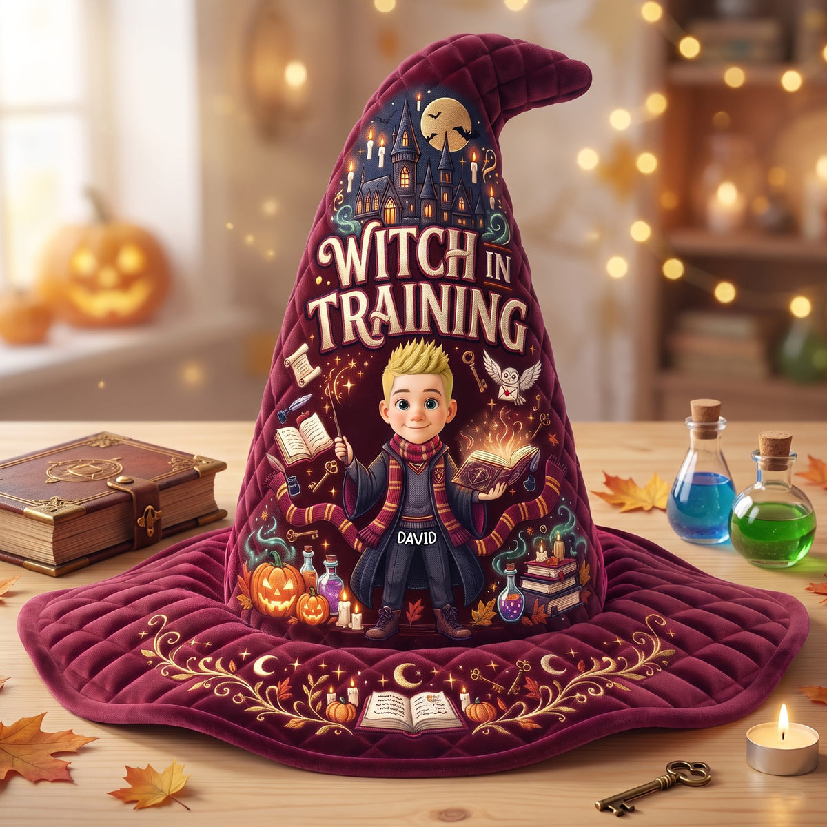 Little Magical Quilted Witch Hat - Personalized Gifts For Halloween 04tyqn120826-Homacus
