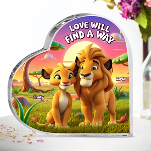 Personalized Gifts For Lion Couple Plaque, Love Will Find A Way 02tgpu111224-Homacus