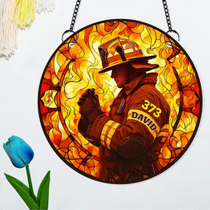 Personalized Gifts For Firefighter Suncatcher Ornament 103acpu290824-Homacus