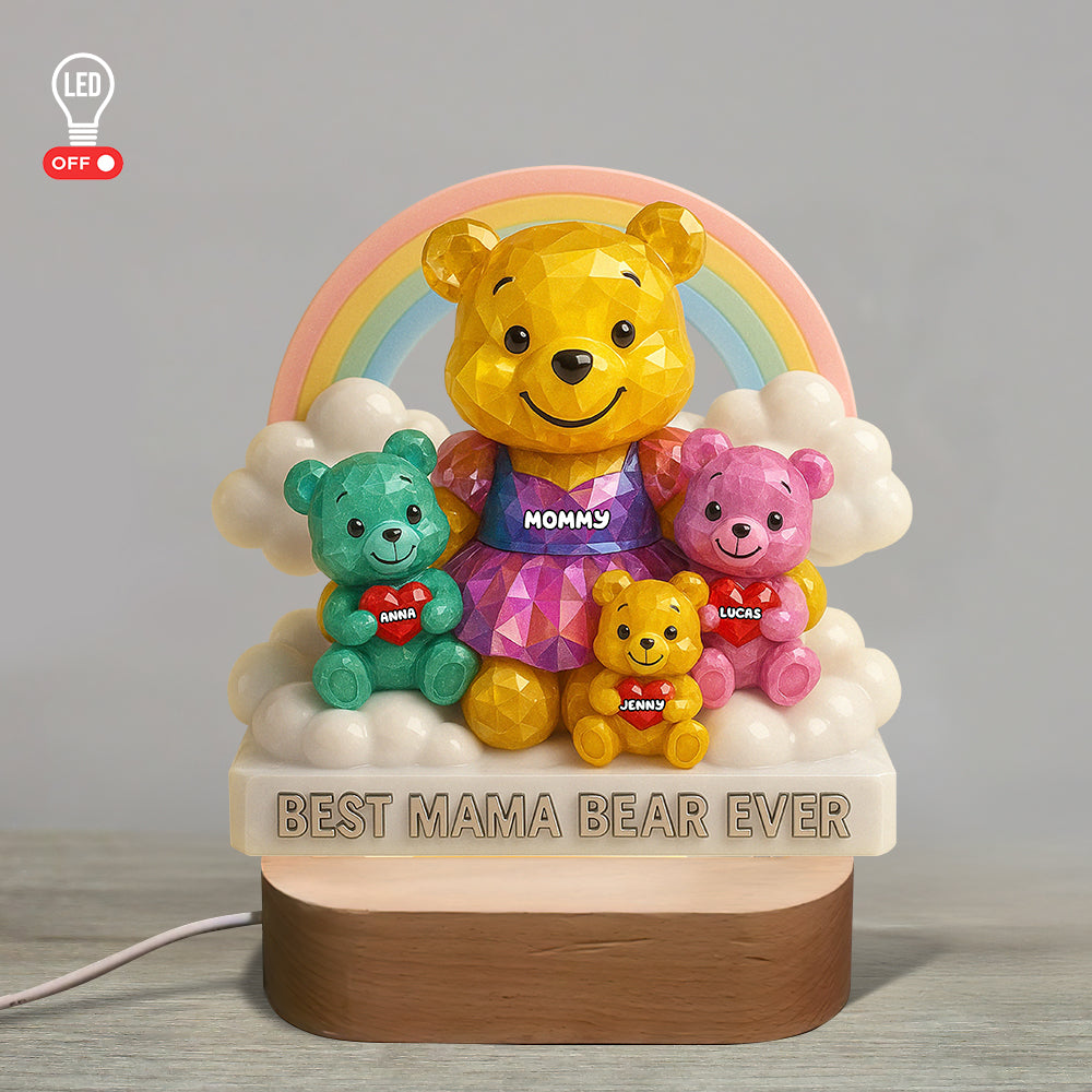 Best Bear Mom LED Light Personalized Gifts For Mom 02NATN230425-Homacus