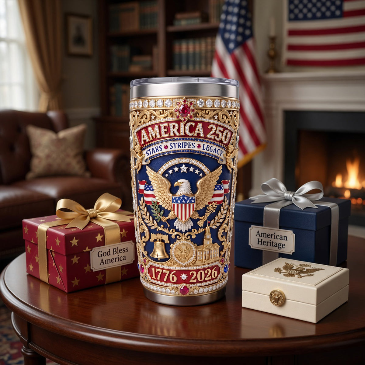 Patriotic 250 USA Tumbler - Personalized Anniversary Gifts 01TYLU110526-Homacus