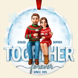 Couple Forever Christmas Ornament Personalized Gifts For Couple 01HUDT271025-Homacus