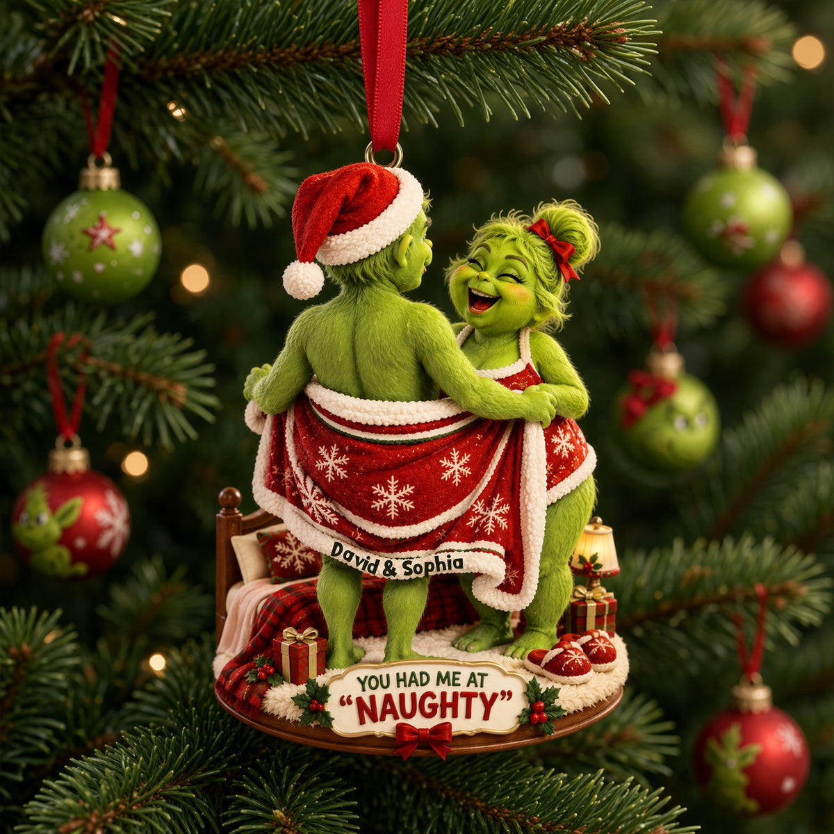 Funny Couple Moments Christmas Ornament - Personalized Gifts For Couple 07TTLU210926