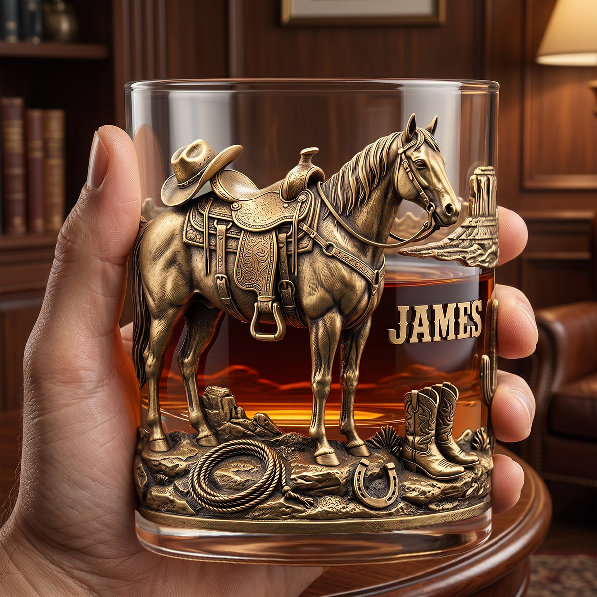 Horse Cowboy Round Glass - Personalized Gifts For Horse Lovers 04TYTN290626-Homacus