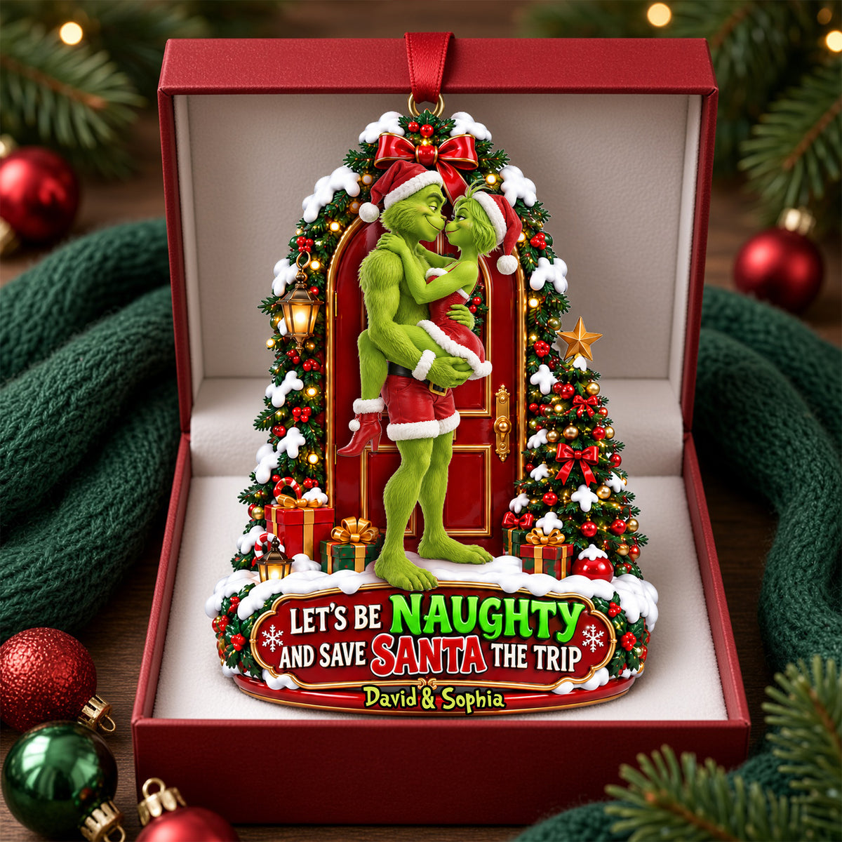 Furry Naughty Couples Acrylic Ornament - Personalized Christmas Gifts For Couples 09tylu290926