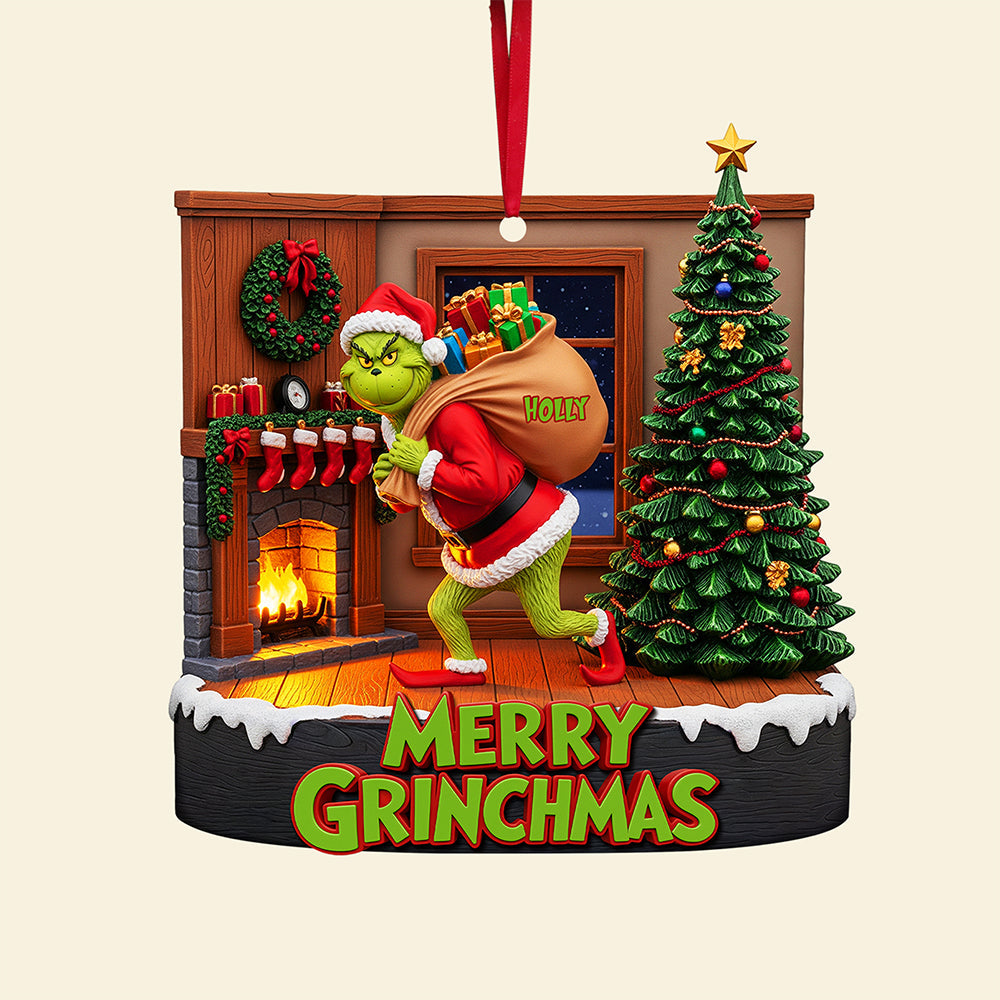 Funny Green Monster Ornament - Personalized Gifts For Loved Ones 04pgta090825-Homacus