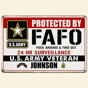 Custom Military Branch Gift For Veteran, Home Security Metal Sign 05QHQN060824-Homacus