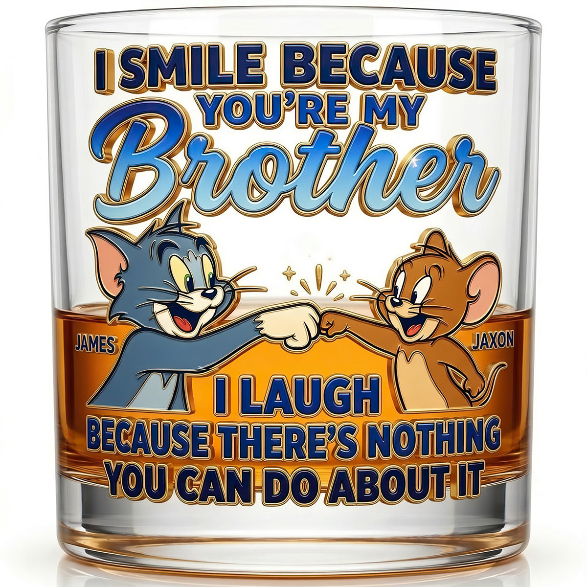 Funny Sibling Round Glass - Personalized Gifts For Brothers 03NADT100626-Homacus