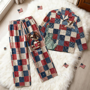 250th America Anniversary Alphabet Pajama Set - Personalized Gifts For Patriots 06palu280126-Homacus