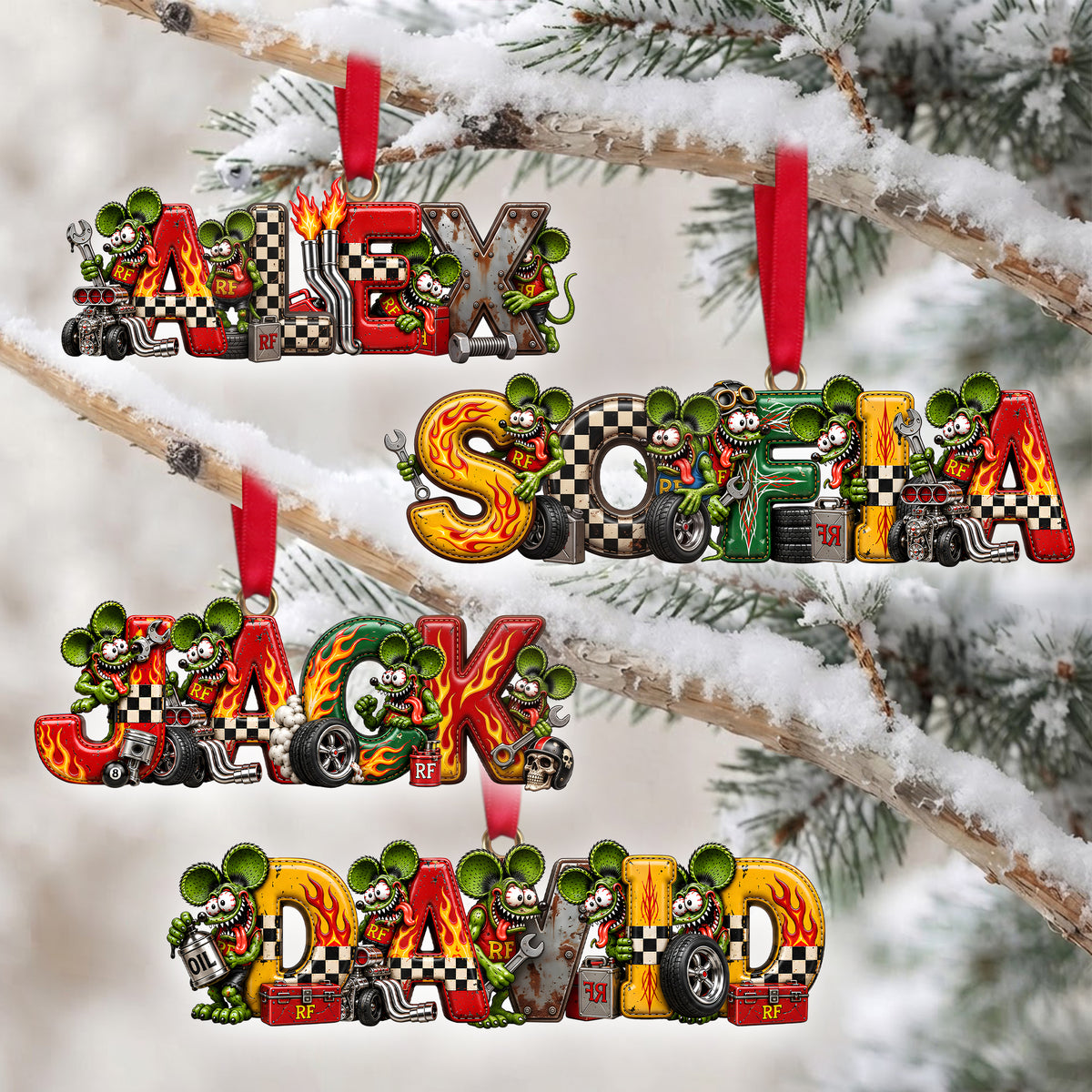Vintage Speed Fans Name Art Ornament - Personalized Gift For Christmas 03PALU240926