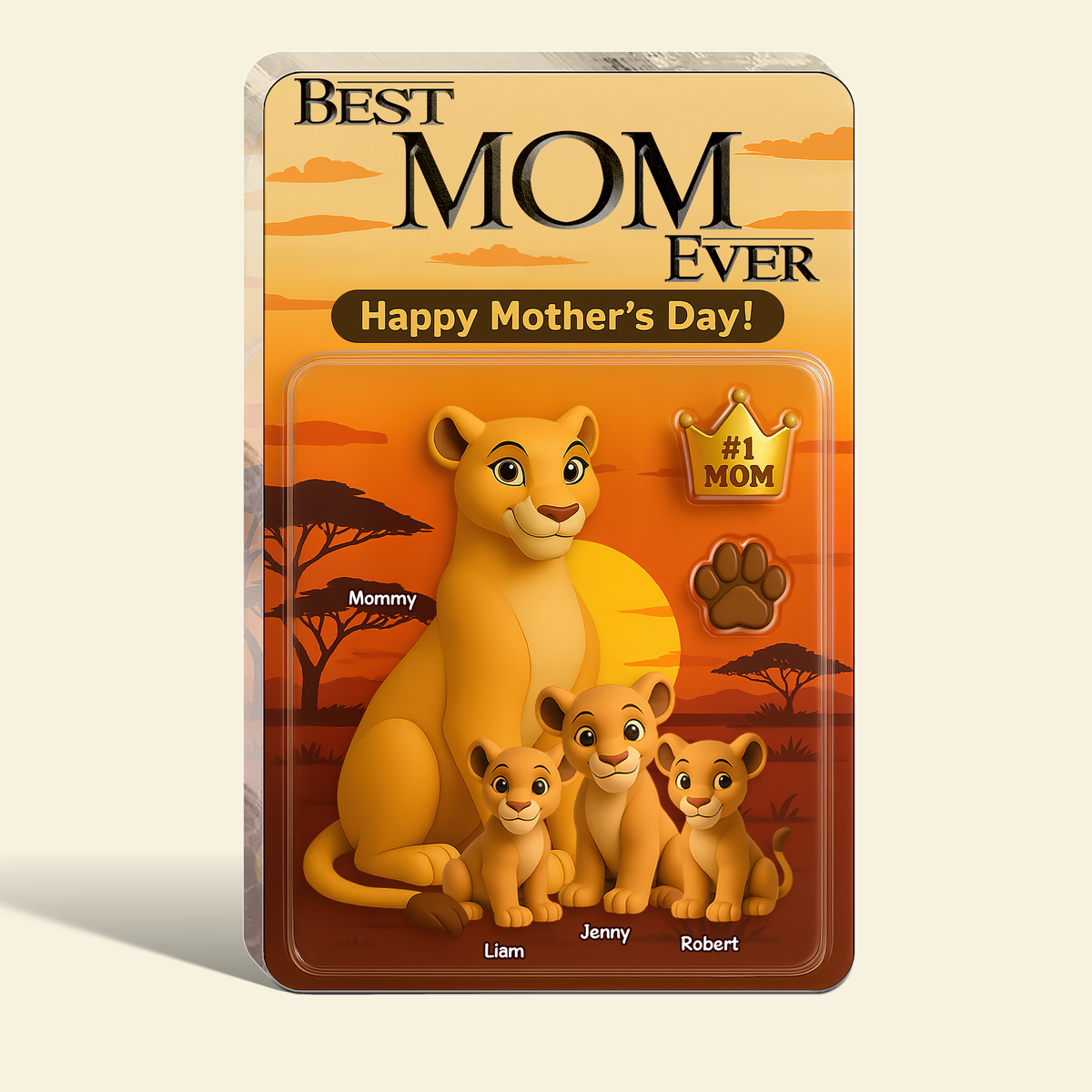 Best Lion Mom Ever Acrylic Plaque - Personalized Gifts For Mother 02NAPU280425-Homacus