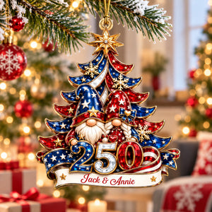 Lovely Gnome Couple Acrylic Ornament - Personalized Christmas Gifts For Couples 06naqn150926
