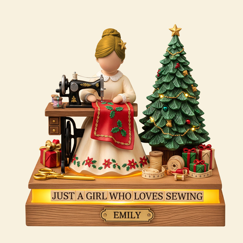 Sewing Girl Acrylic Light Box Personalized Gifts For Sewing Lovers 05pgtn051125-Homacus