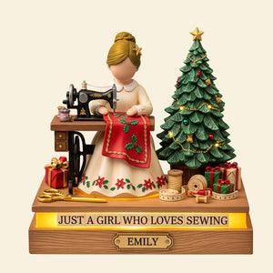 Sewing Girl Acrylic Light Box Personalized Gifts For Sewing Lovers 05pgtn051125-Homacus