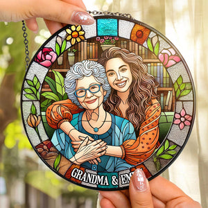 Custom Photo Gifts For Grandma Stained Glass Grandma Sunflower 04DTDT050325-Homacus