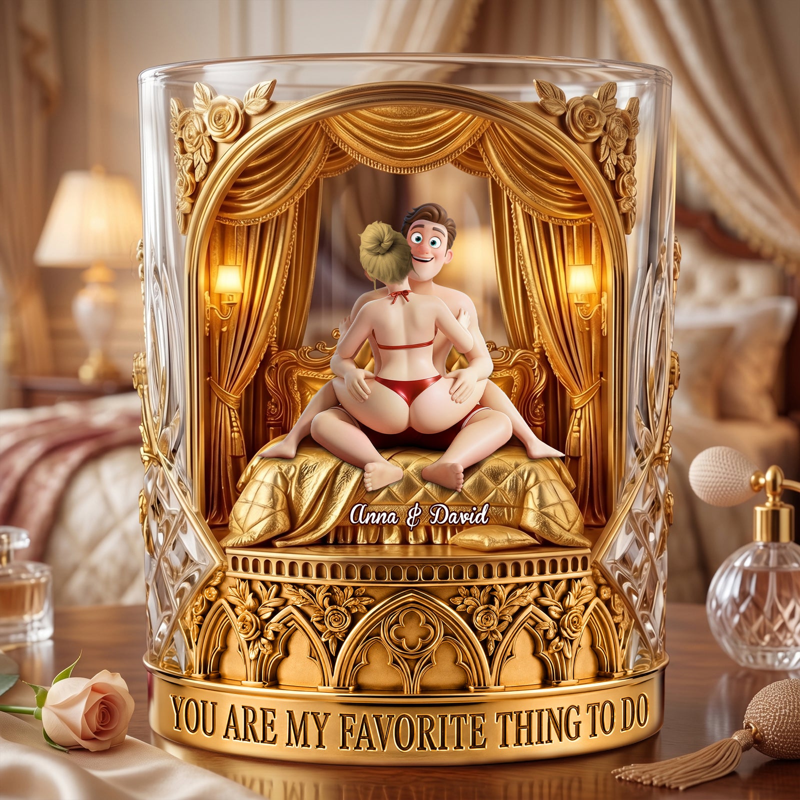 Naughty Couple Round Glass - Personalized Gifts For Couple 04ohlu080626-Homacus