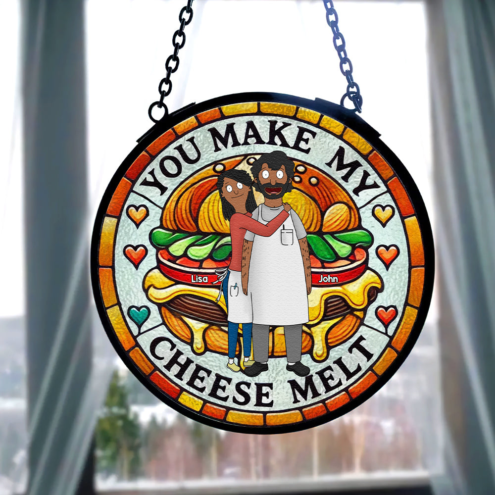 Personalized Gifts For Couple Stained Glass Suncatcher 05TGMH070125HG-Homacus