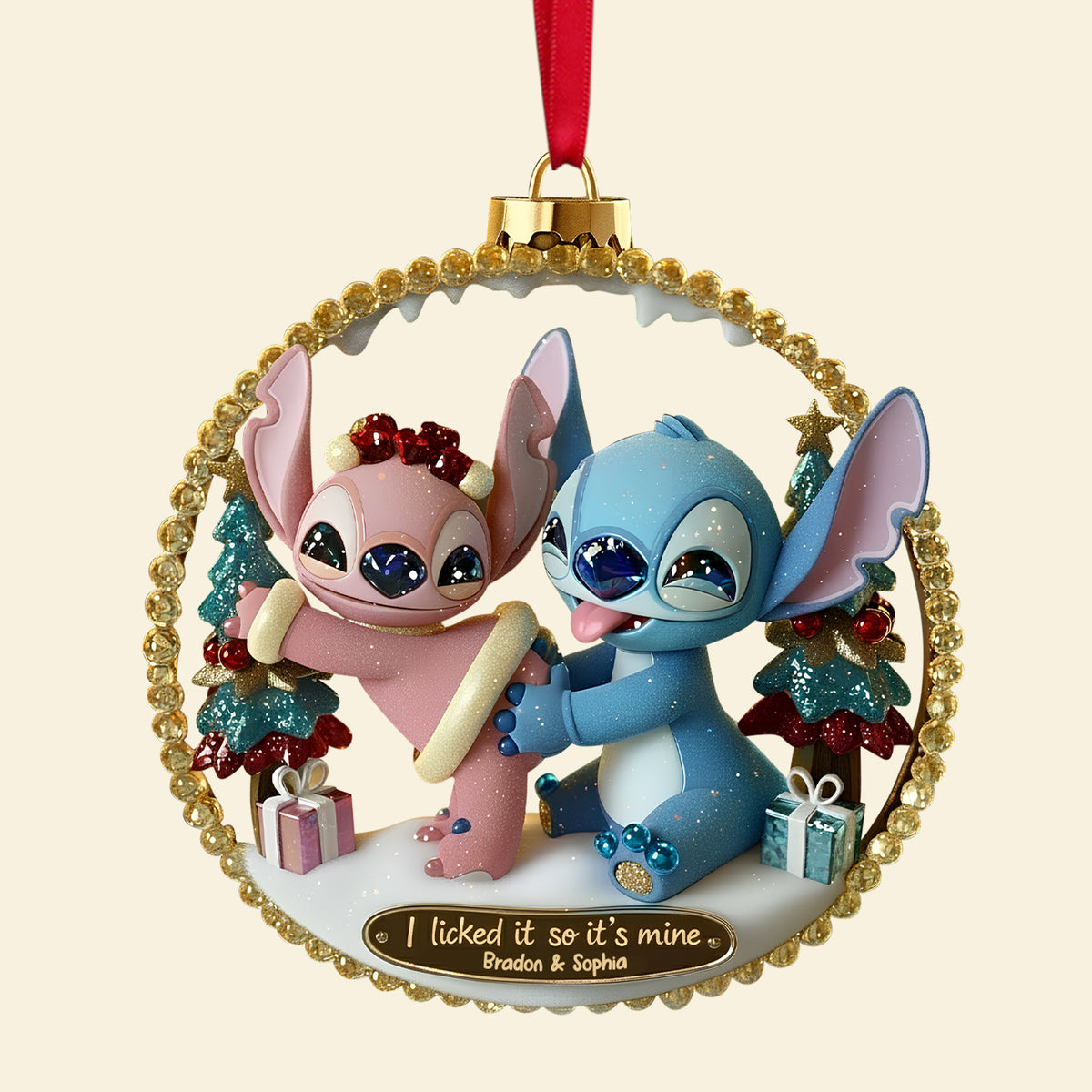 Spicy Alien Couple Ornament - Personalized Christmas Gifts For Couples 02TGTN160925-Homacus