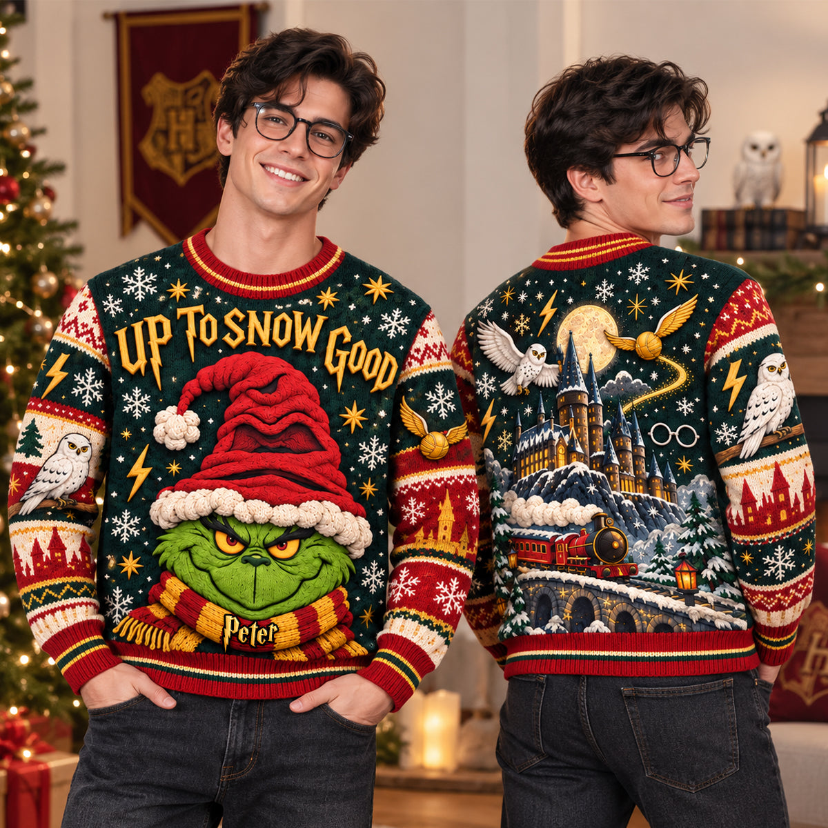 Up To Snow Good Ugly Sweater - Personalized Christmas Gifts 03hudh161026-Homacus