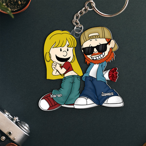 Personalized Gifts For Couple Keychain, Gangsta Love 03qhpu030125hg-Homacus