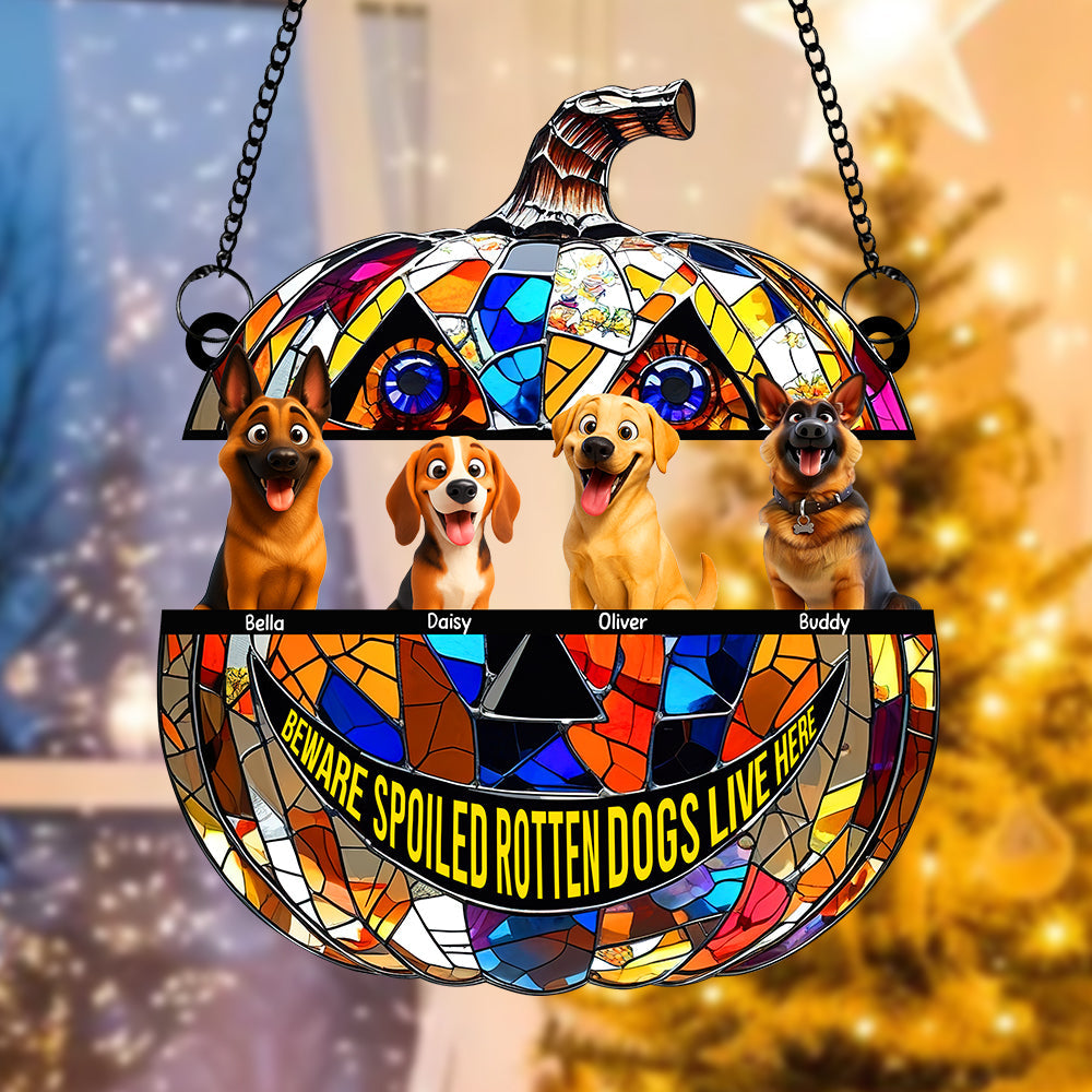 Pumpkin Suncatcher Ornament - Personalized Halloween Gifts For Dog Lovers 05tgqn090825-Homacus