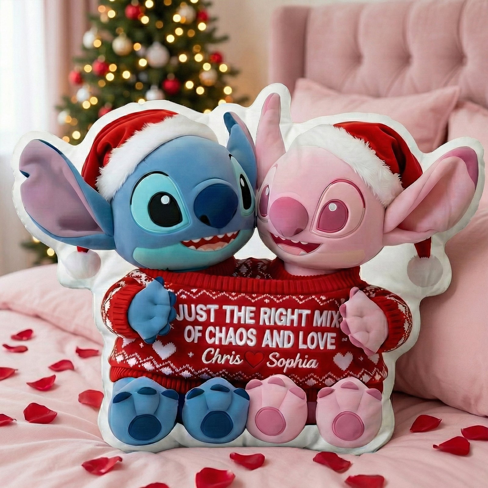 Couple In Cute Sweater Shaped Pillow - Personalized Gifts For Couple 03QHLU121125-Homacus