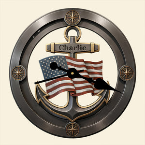 Nautical Anchor Acrylic Clock Personalized Gifts For Veteran 03KIDT231225-Homacus