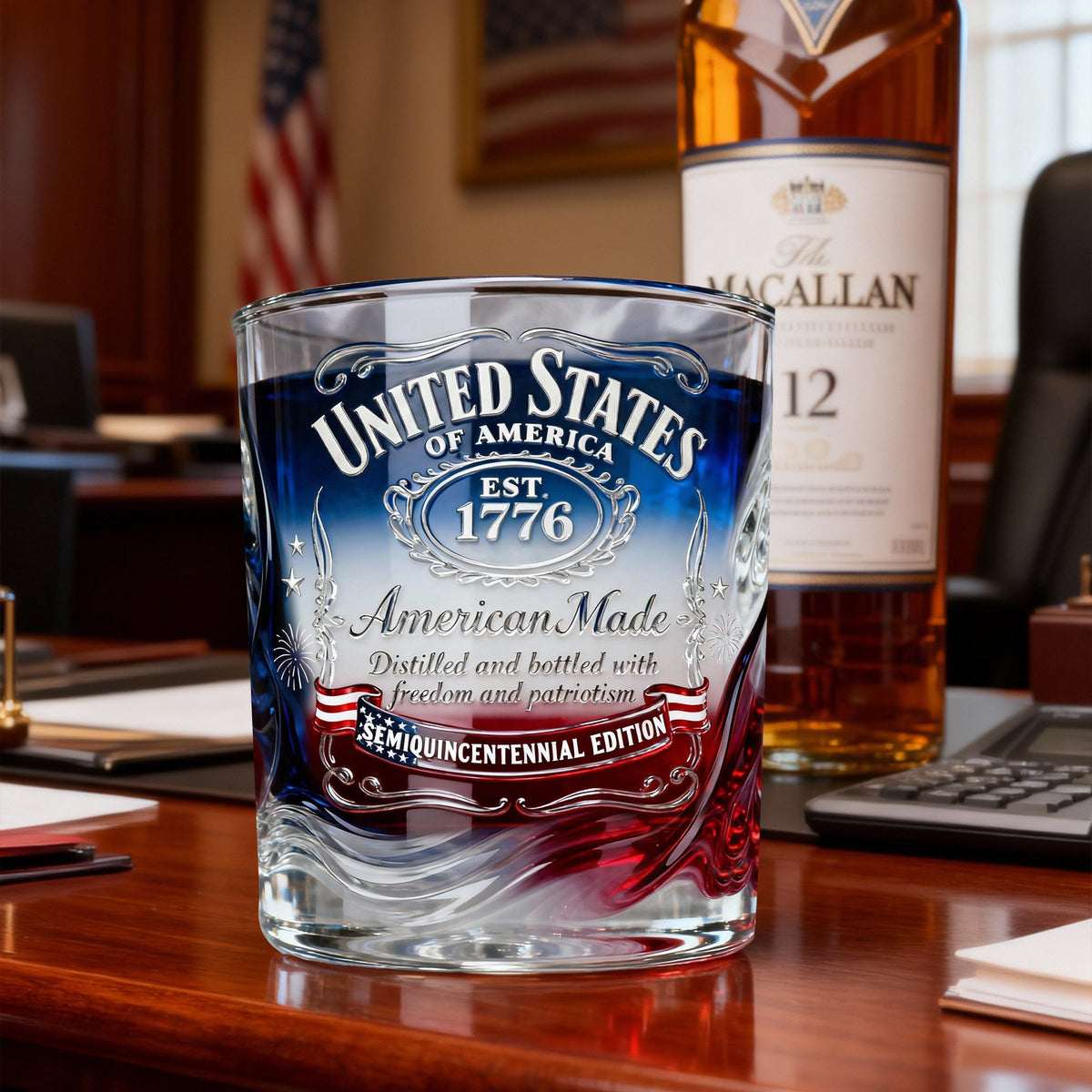 Proud Anniversary Round Glass - Gifts For Patriots 05QHLU300126-Homacus