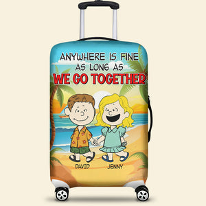 Personalized Gifts For Couple Luggage Cover, Couple Walking Hand In Hand 01DGTN030724HH-Homacus