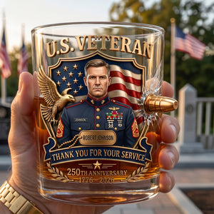 Honor Veteran Bullet Glass - Custom Photo Gifts For Veterans 01tyqn240626