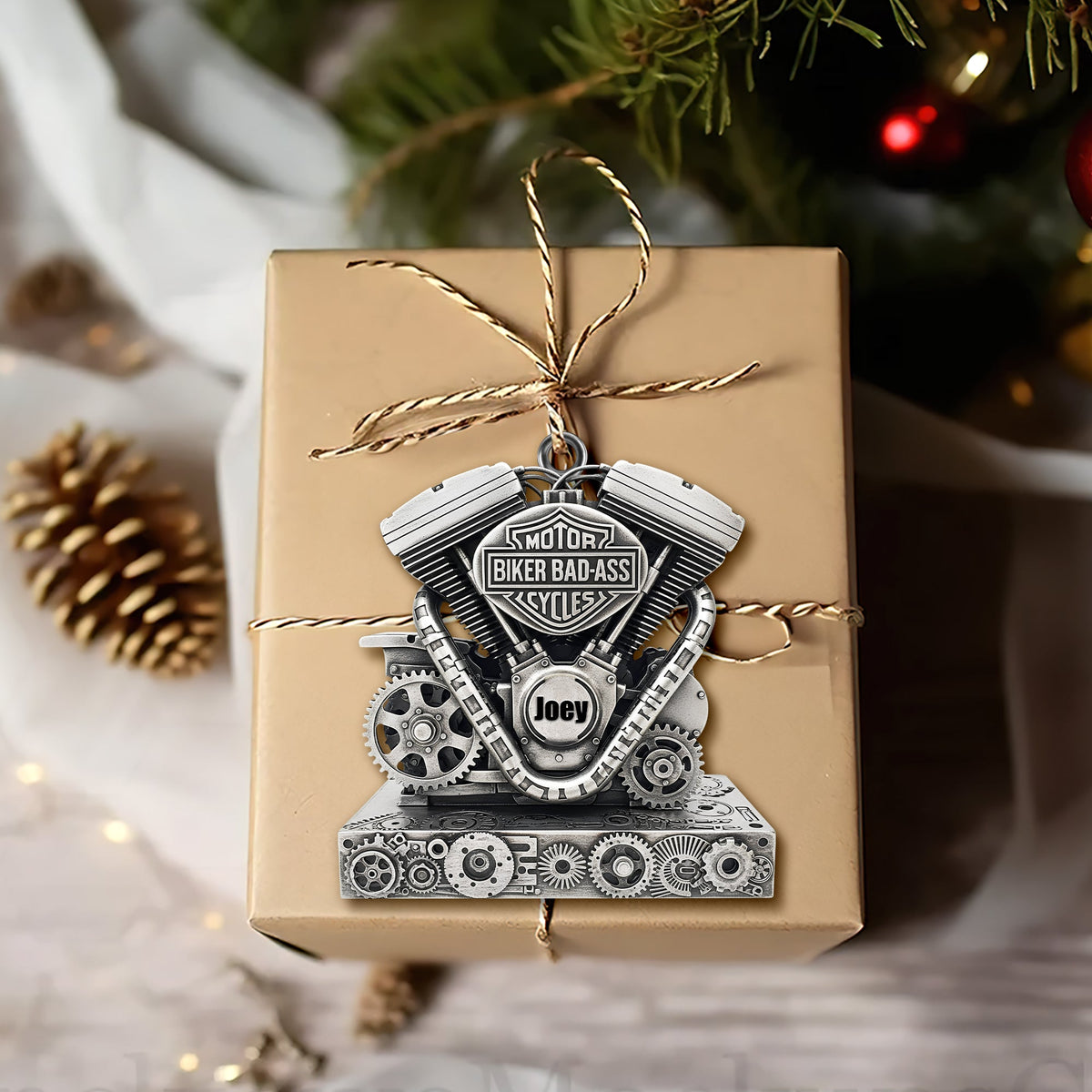 Strong Motorcycle Engine Ornament - Personalized Christmas Gifts For Bikers 02QHLU170925-Homacus