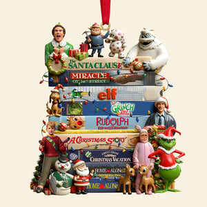 Classic Christmas Movies Collection Stack Ornament, Personalized Gifts For Movie Fans 05QHTN131025-Homacus