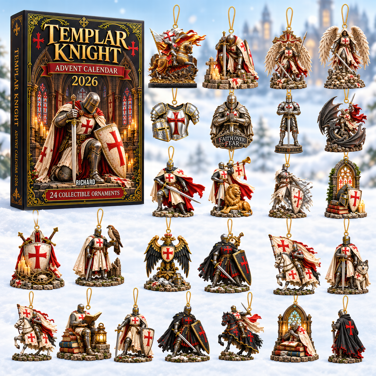 Sacred Templar Knight Advent Calendar Blind Box - Personalized Christmas Gifts 01qhqn241026-Homacus