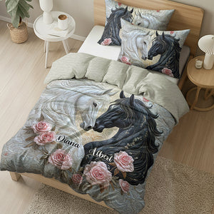 Personalized Gifts For Horse Couple Quilt Bedding Set Special Line 022kaqn170125-Homacus