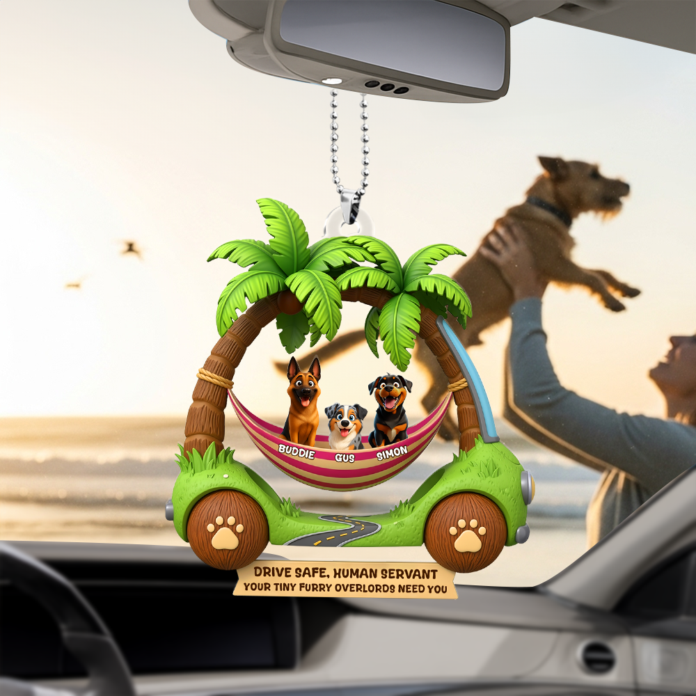 Furry Overlords Hammock Car Ornament - Personalized Gifts For Dog Lovers 04TGLU280725-Homacus