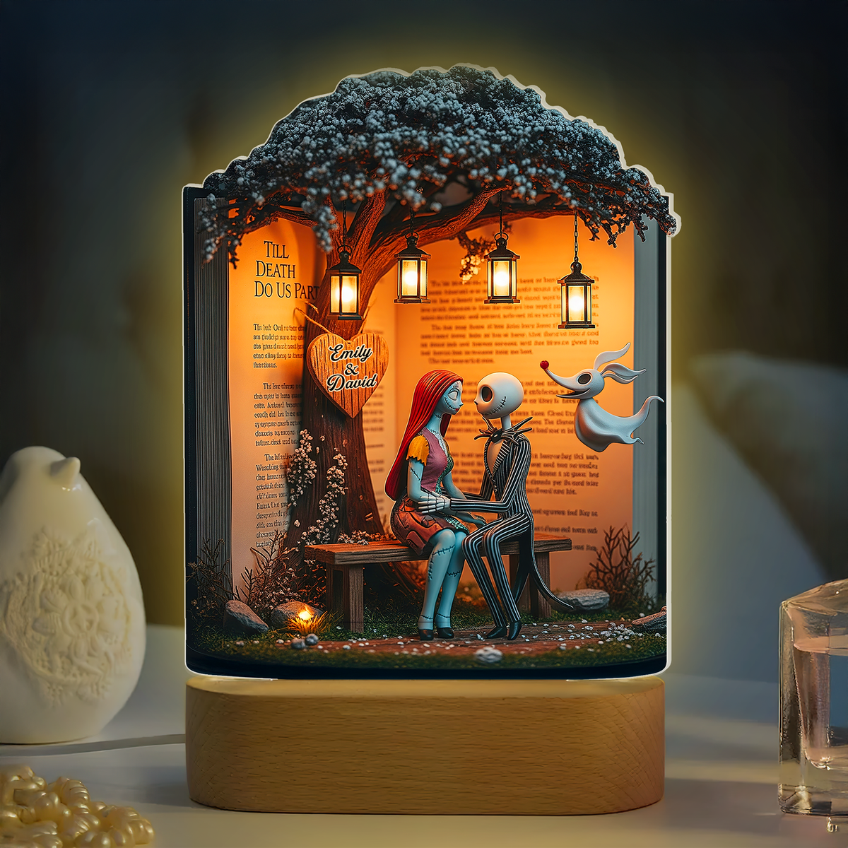 Horror Couple Led light With Oval Base - Personalized Gifts For Halloween 04PAPU160725-Homacus