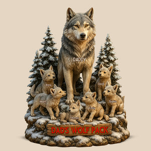 Dad's Wolf Pack Acrylic Plaque Personalized Gifts For Dad 02XQQN030525-Homacus