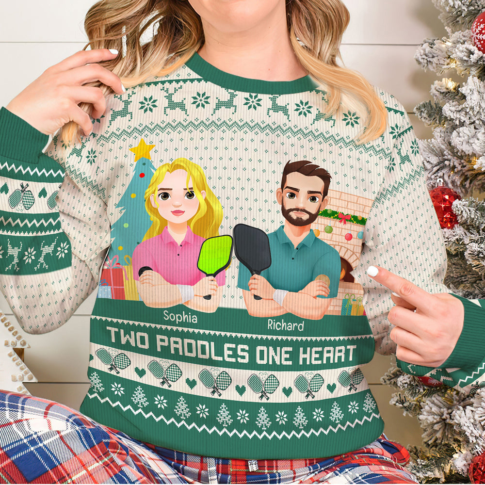 Personalized Christmas Gifts For Couple Love Pickleball Ugly Sweater 03XQQN221024PA-Homacus