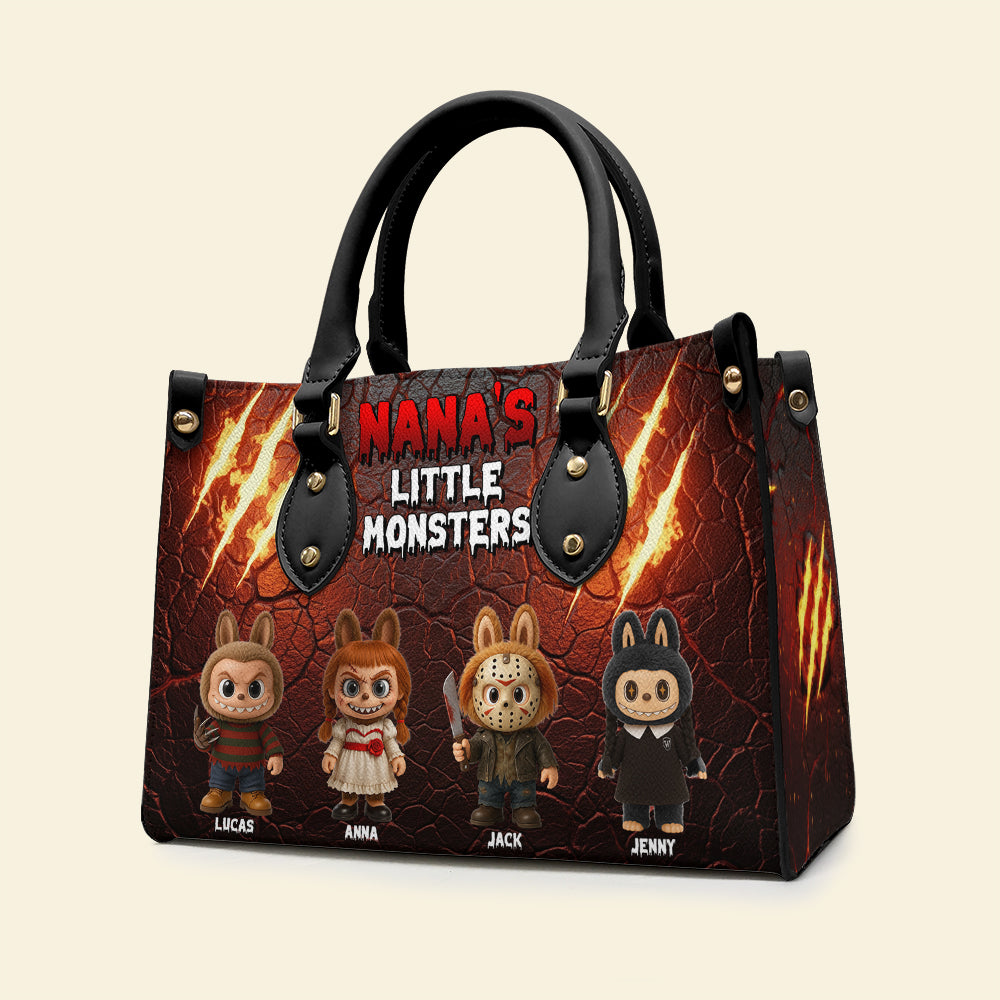 Horror Monsters Personalized Halloween Gifts For Mom/Grandma Leather Bag 04natn180825-Homacus