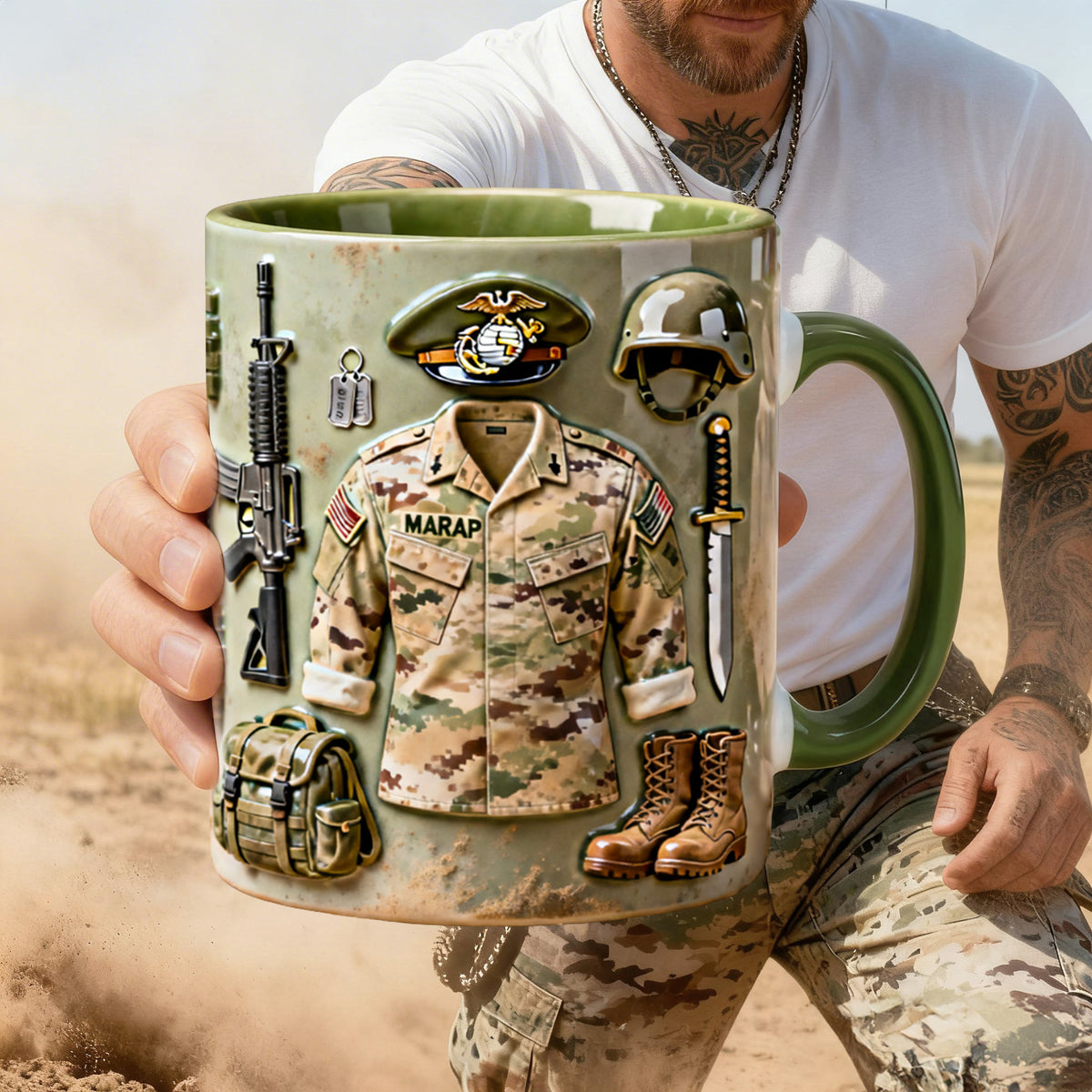 Honoring A True Hero Accent Mug - Personalized Gift For Veteran 04HYLU110226-Homacus
